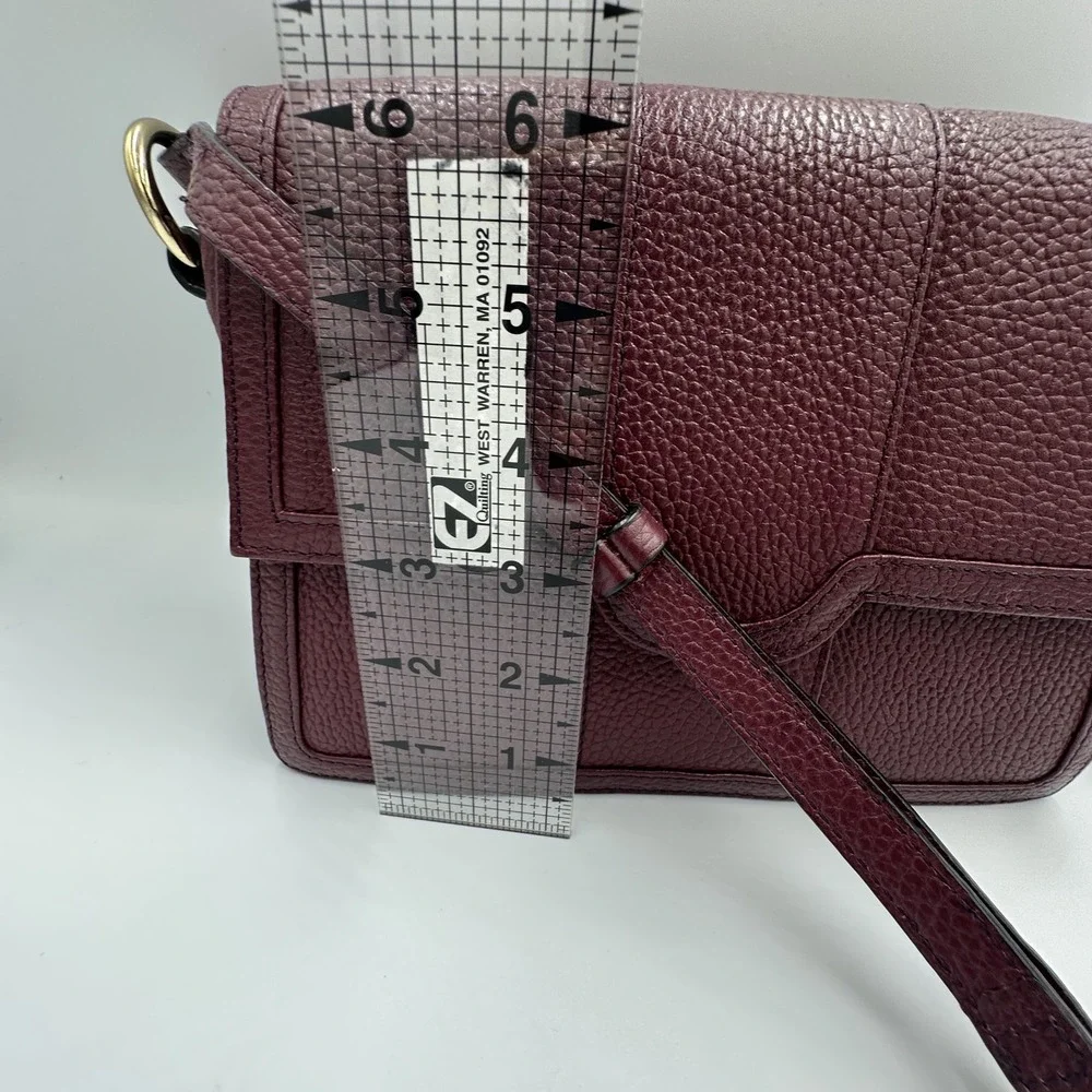 Corder London Emmeline Pebbled Leather Crossbody Bag Dark Cherry Preppy Festival